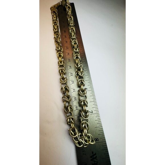 Estate Vintage Byzantine Sterling Silver 925 Necklace, Lobster Claw, 16" 42.6g H - Picture 5 of 8